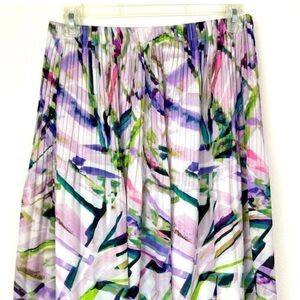 GNW Beautiful pleated on top chiffon lined pastel abstract print skirt